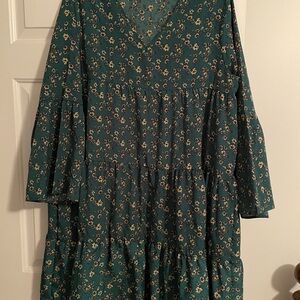 Floral Green Dress